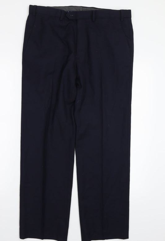 Marks and Spencer Mens Blue   Trousers  Size 34 L28 in