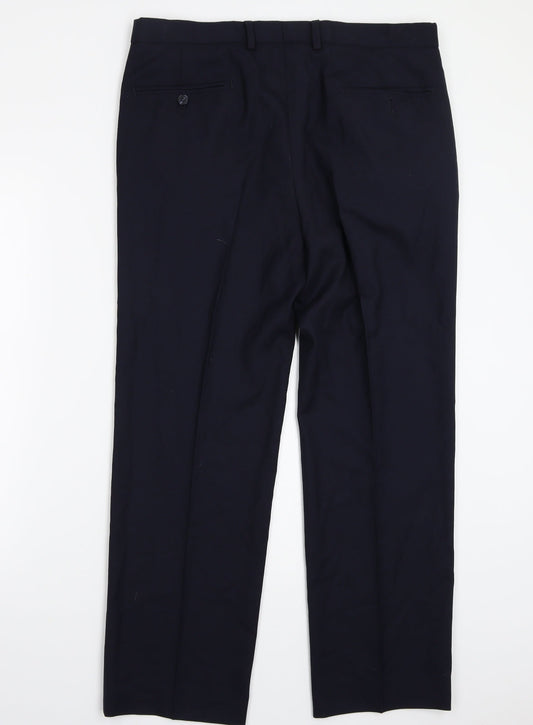 Marks and Spencer Mens Blue   Trousers  Size 34 L28 in