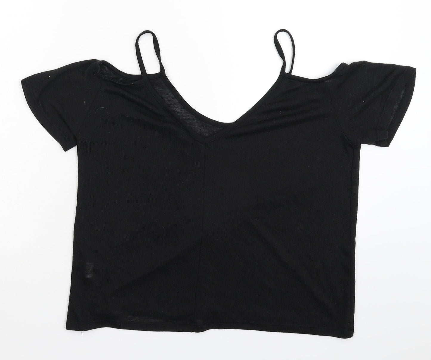 Womens UK Size 8 Atmosphere Black Basic T-Shirt
