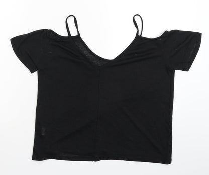 Womens UK Size 8 Atmosphere Black Basic T-Shirt
