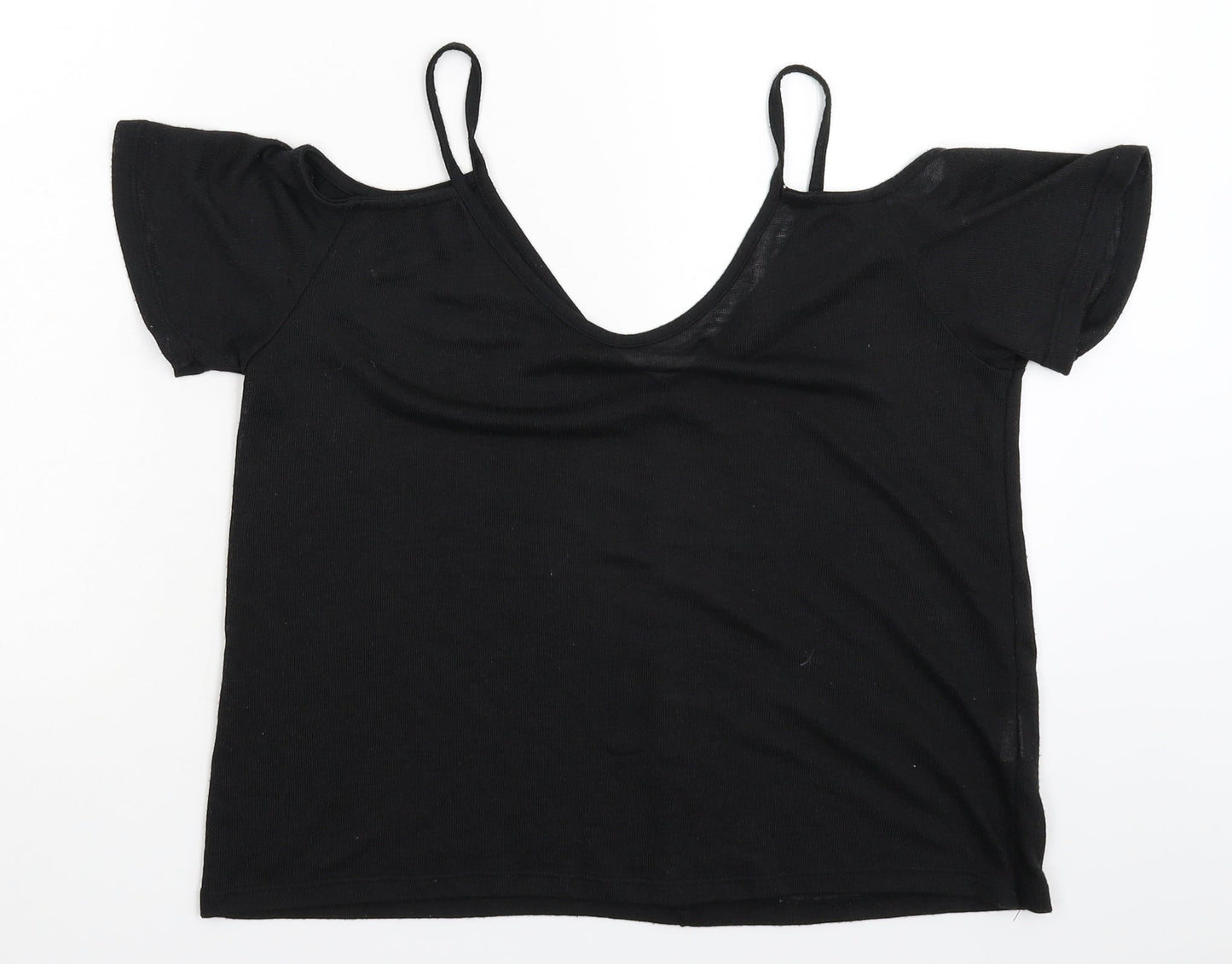 Womens UK Size 8 Atmosphere Black Basic T-Shirt