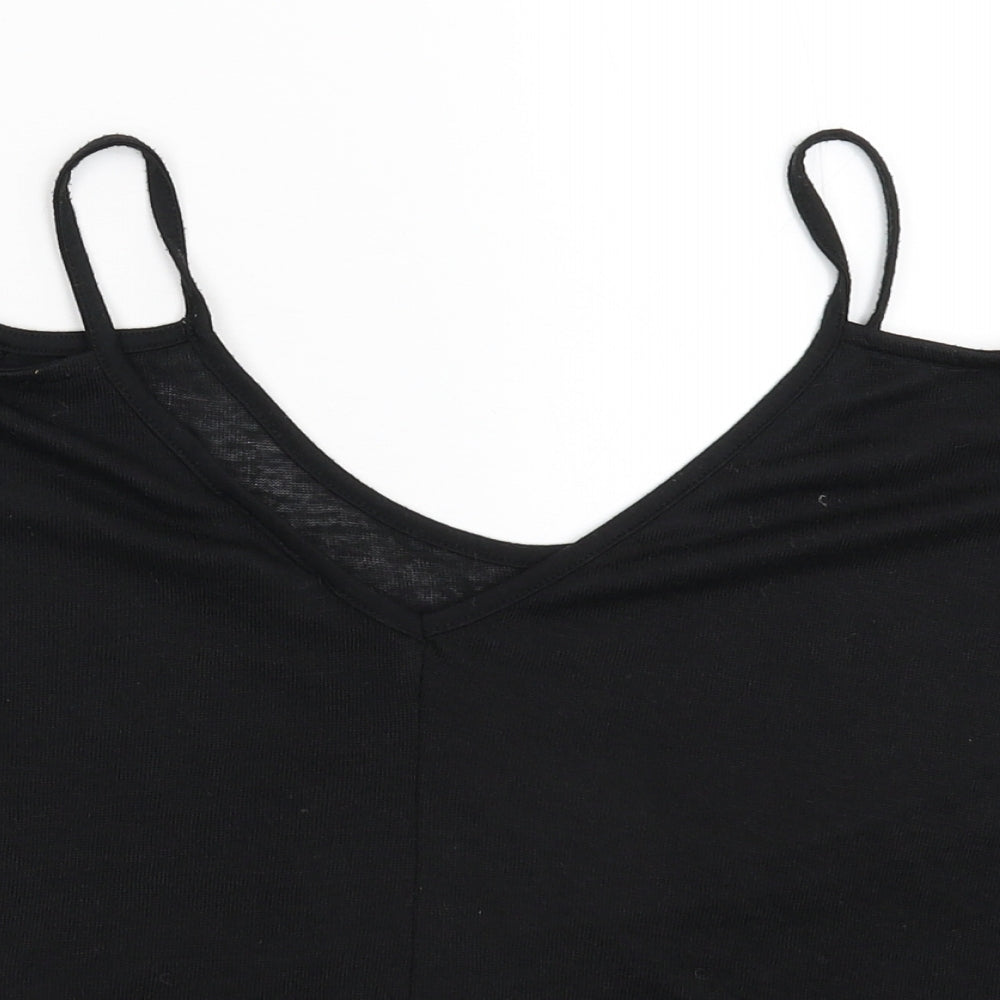 Womens UK Size 8 Atmosphere Black Basic T-Shirt