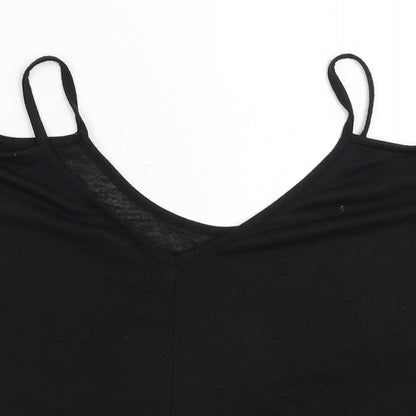 Womens UK Size 8 Atmosphere Black Basic T-Shirt