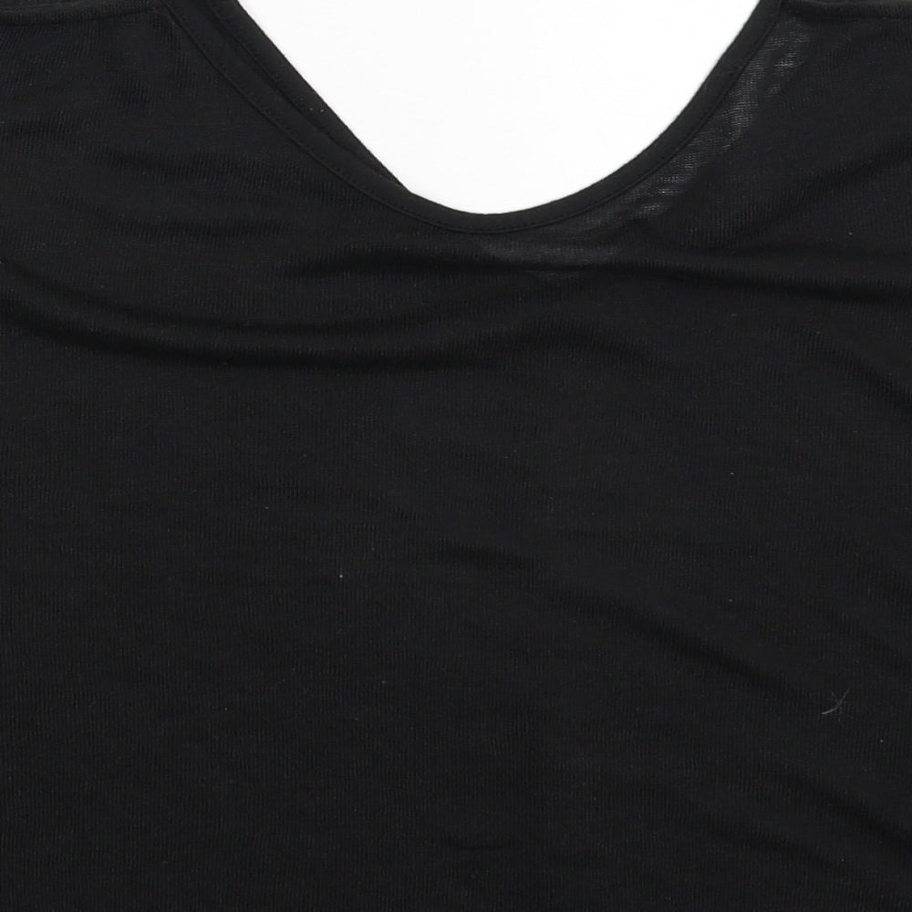 Womens UK Size 8 Atmosphere Black Basic T-Shirt