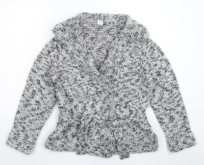 New Look Womens Grey  Knit Jacket Coatigan Size 14