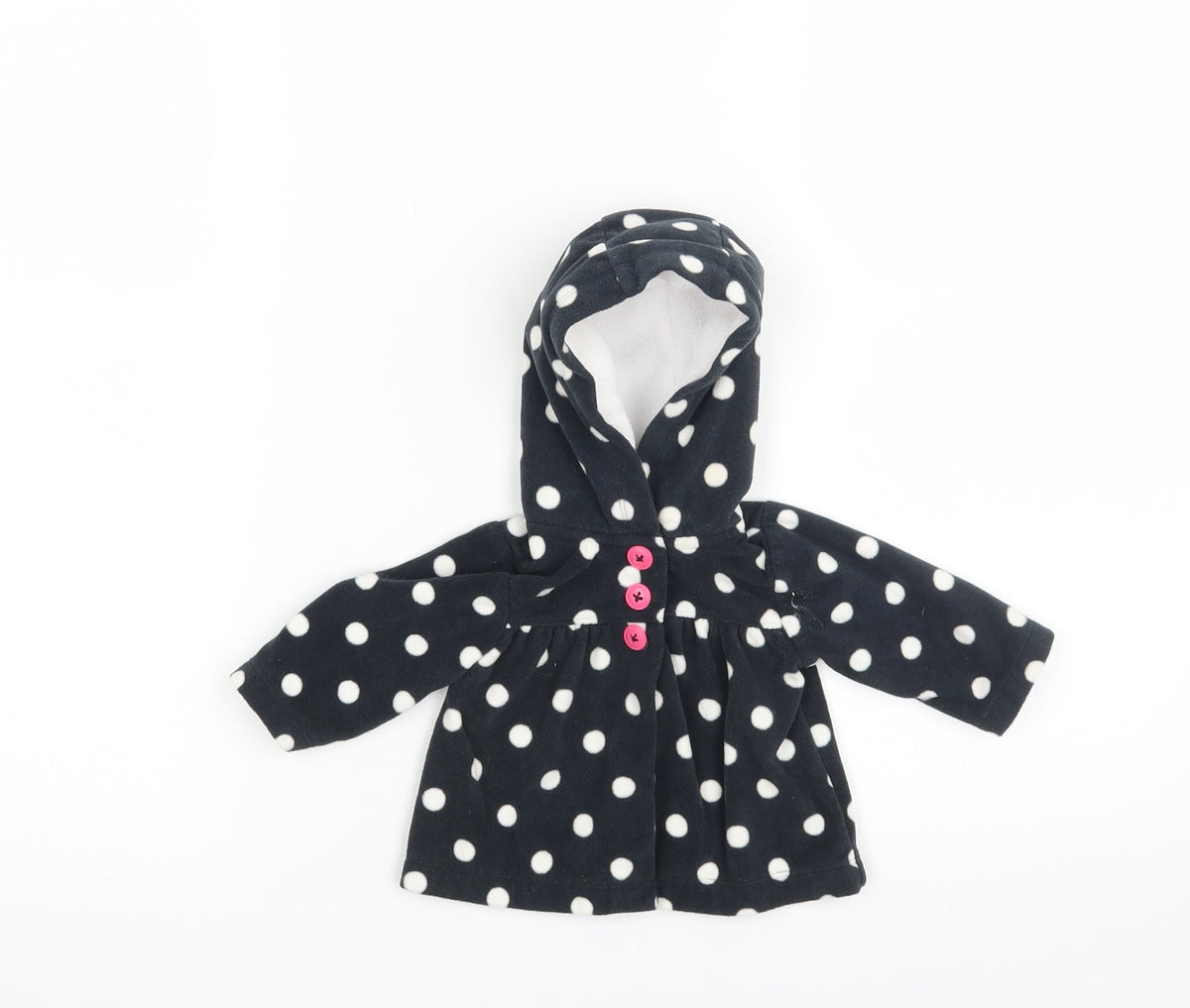 Carters Baby Blue Polka Dot Fleece Basic Coat Coat Size 0-3 Months