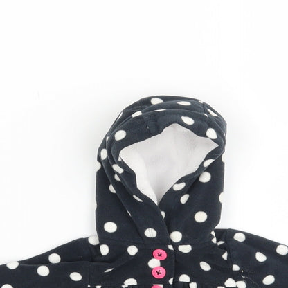 Carters Baby Blue Polka Dot Fleece Basic Coat Coat Size 0-3 Months