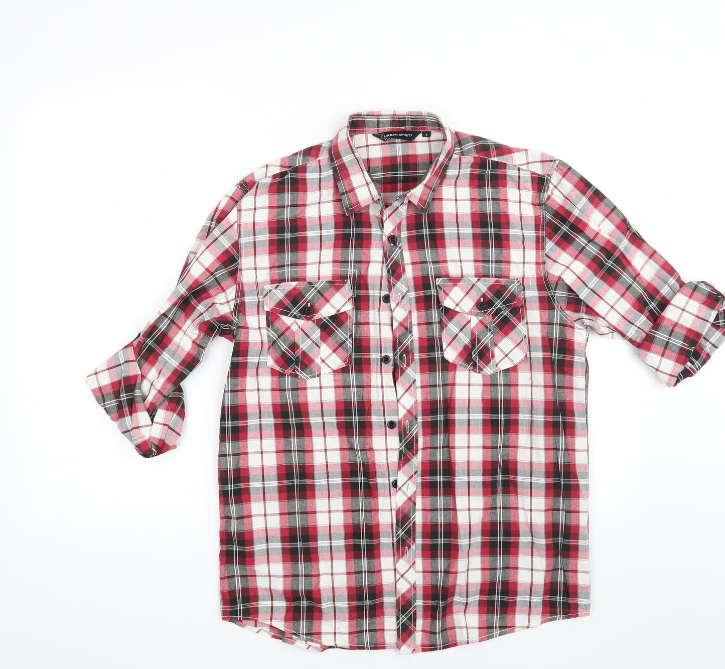 Urban Sririt Mens Red Check   Button-Up Size S