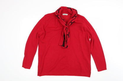 Envy us Womens Red  Knit Pullover Jumper Size XL