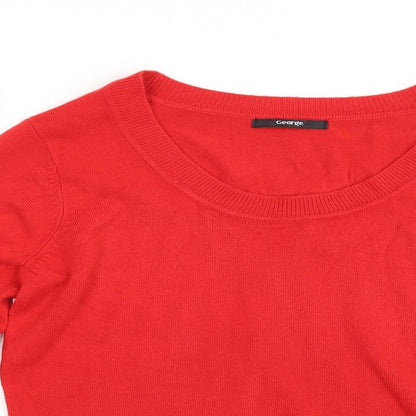 George Womens Red  Knit Pullover Jumper Size 14
