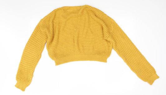 PRETTYLITTLETHING Womens Orange  Knit Pullover Jumper Size S