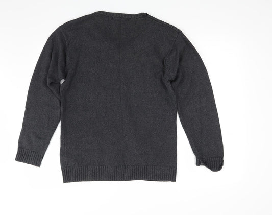 BHS Mens Grey  Knit Pullover Jumper Size S