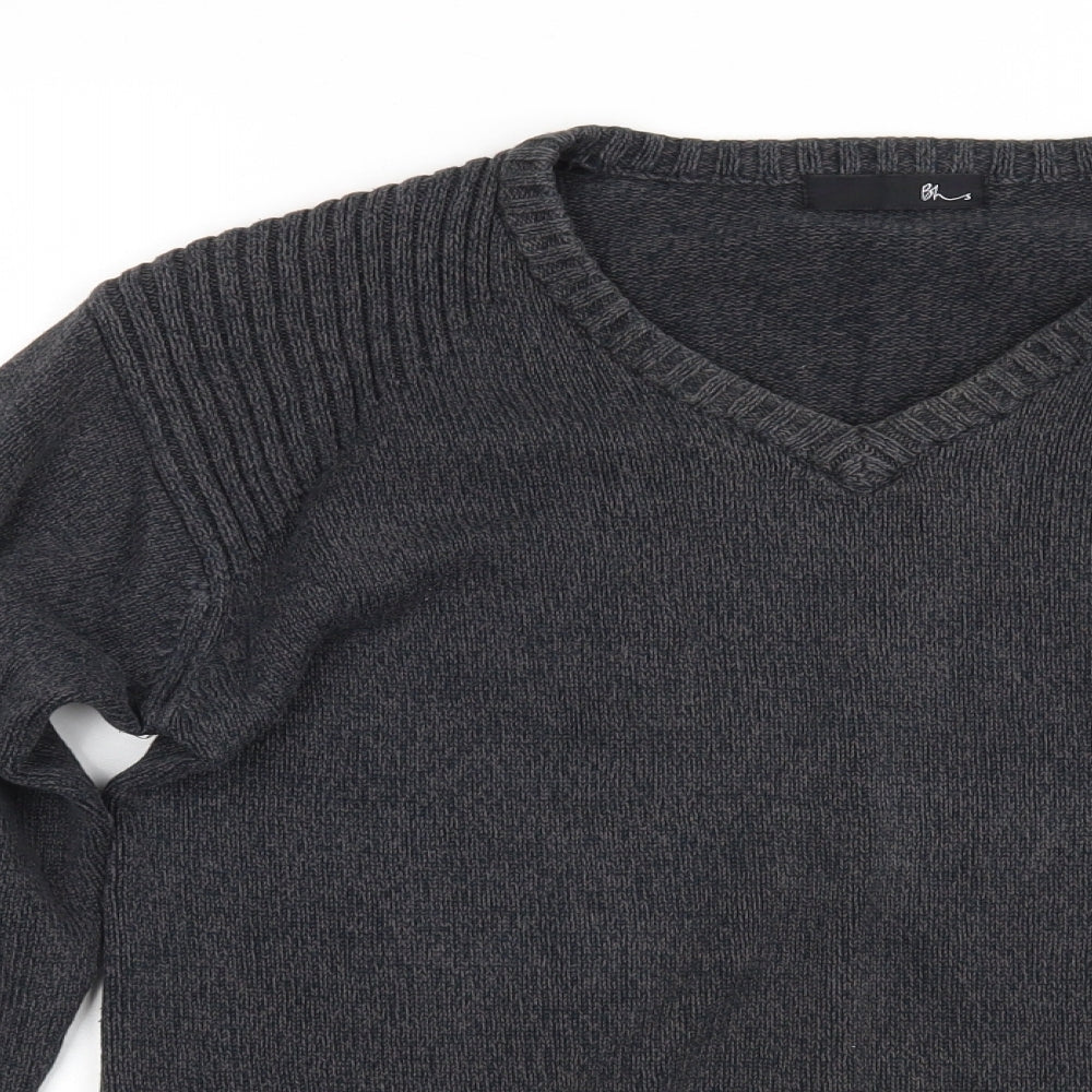 BHS Mens Grey  Knit Pullover Jumper Size S