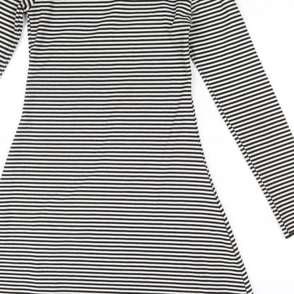 Divided Womens White Striped  A-Line  Size 8