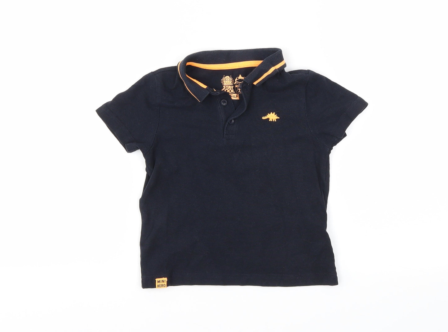 F&F Boys Black   Basic Polo Size 2 Years