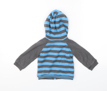 TU Baby Blue Striped  Full Zip Jumper Size 6-9 Months