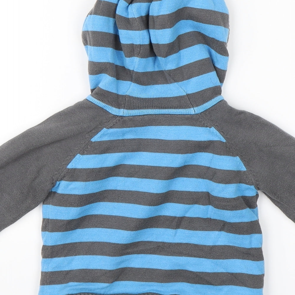 TU Baby Blue Striped  Full Zip Jumper Size 6-9 Months