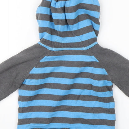 TU Baby Blue Striped  Full Zip Jumper Size 6-9 Months