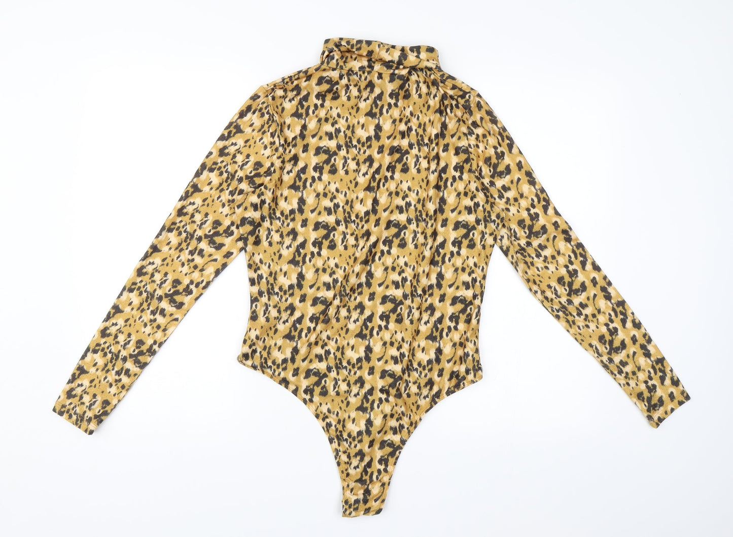 Primark Womens Yellow Animal Print  Bodysuit One-Piece Size M