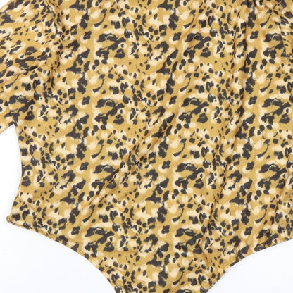 Primark Womens Yellow Animal Print  Bodysuit One-Piece Size M