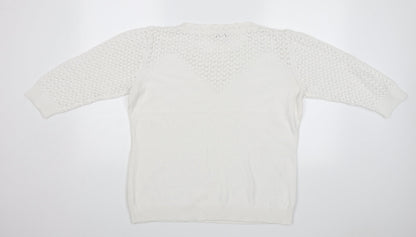 Lakeland Womens White   Pullover Jumper Size 18