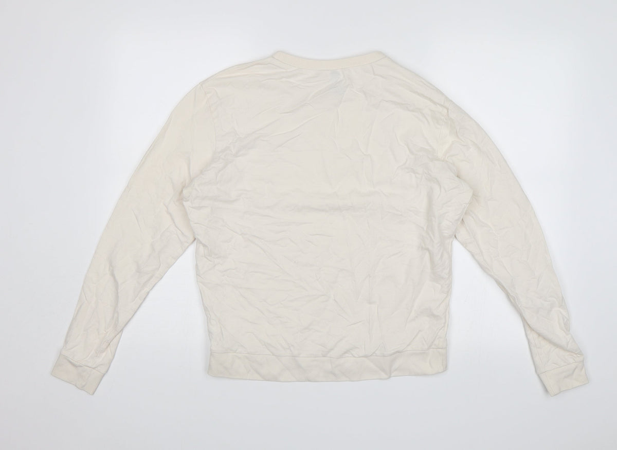 Divided Womens White   Pullover Jumper Size M  - Stay Positive