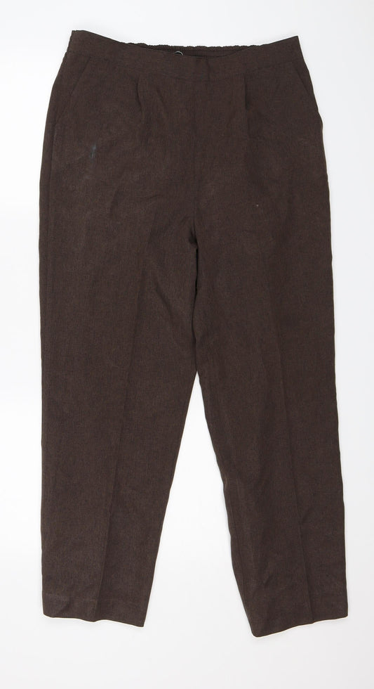 Womens UK Size 14 Bonmarché Regular Fit  Brown Trousers