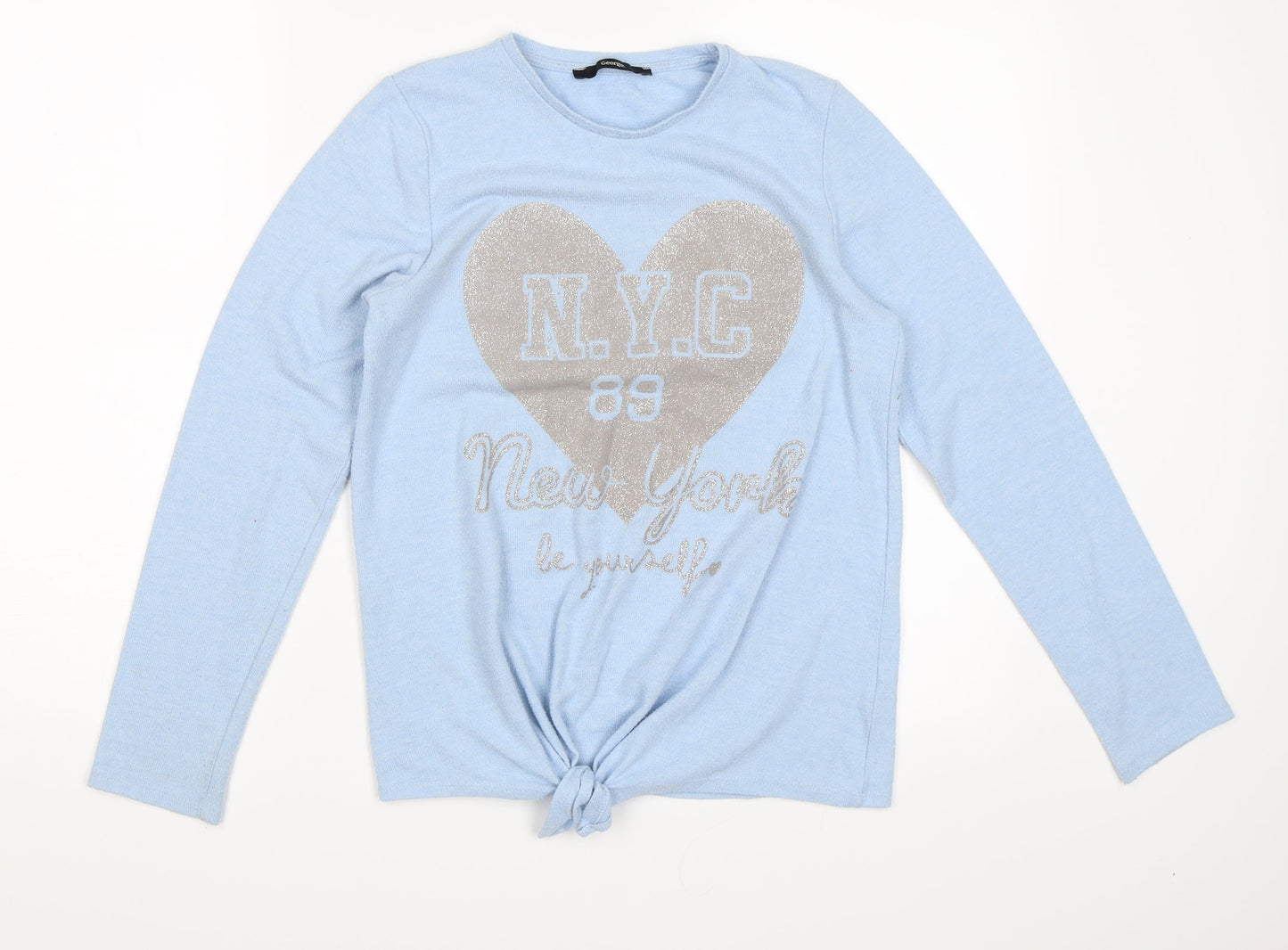 George Girls Blue Solid  Top Pyjama Top Size 13-14 Years  - New York