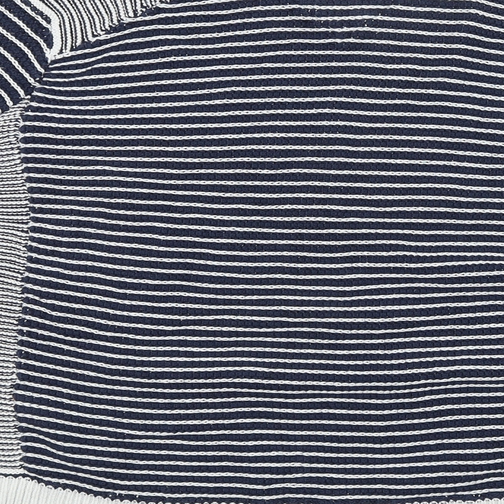 Hilfiger Mens Blue Striped  Pullover Jumper Size XL