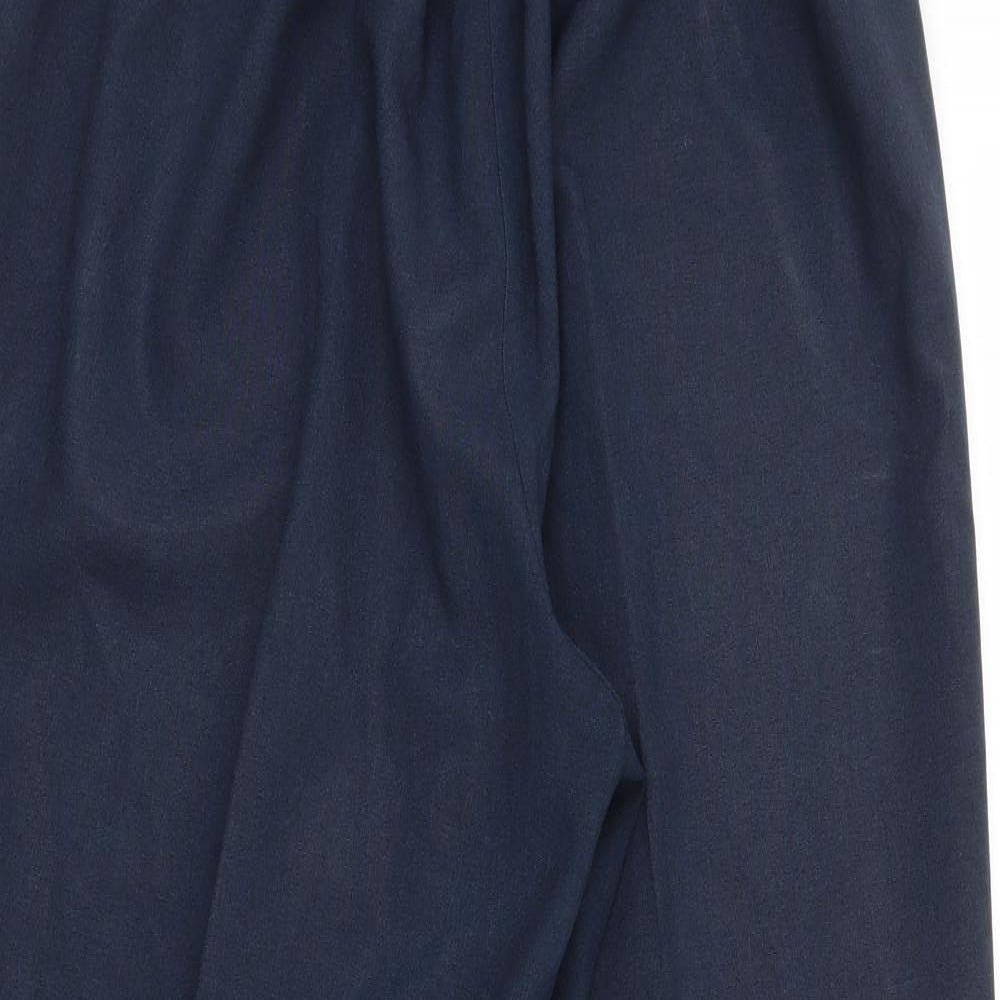 Womens UK Size 14 Preworn Regular Fit Dress Pants Blue Trousers