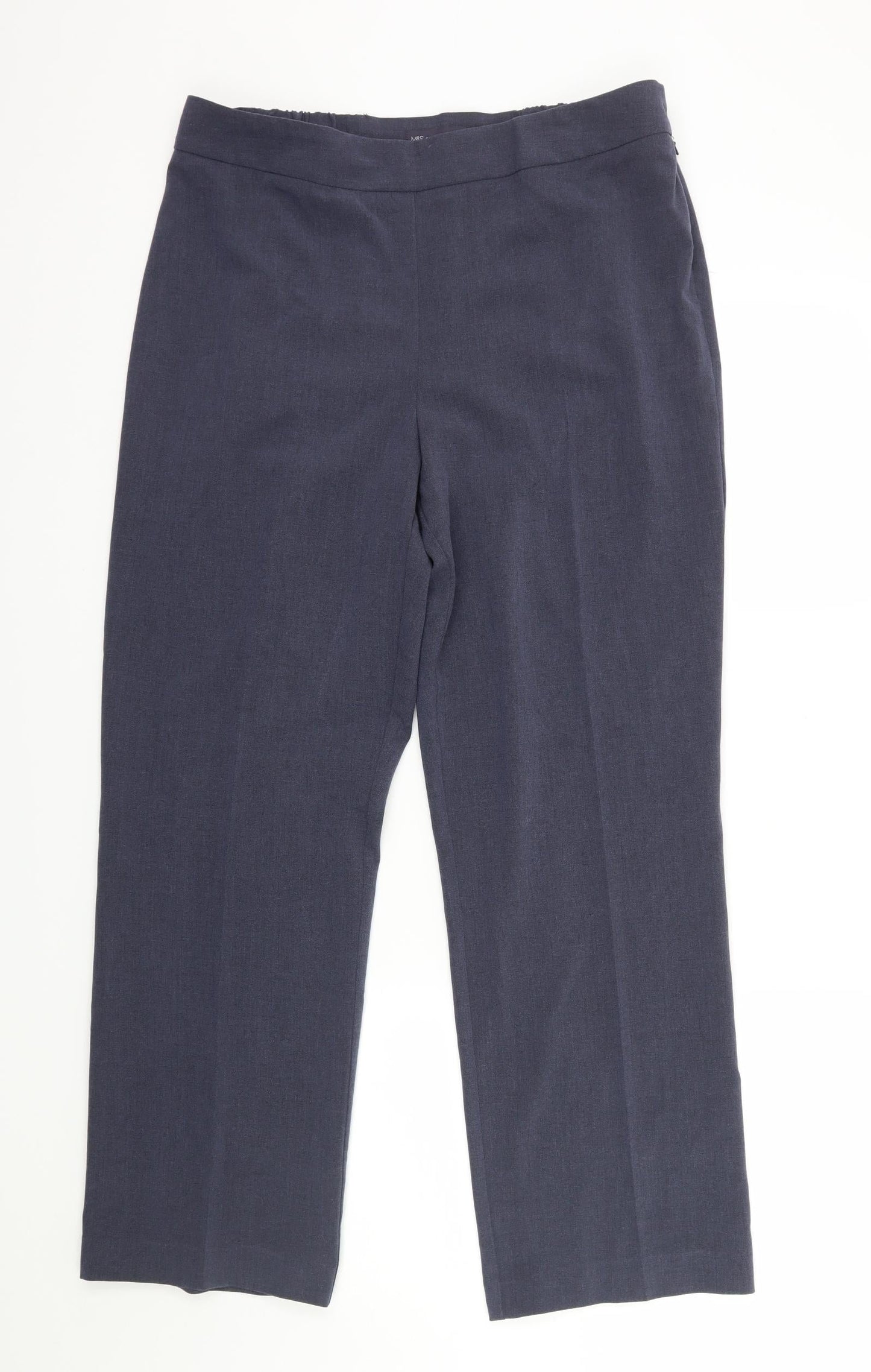 Womens UK Size 14 M&S Slim Fit Dress Pants Black Trousers