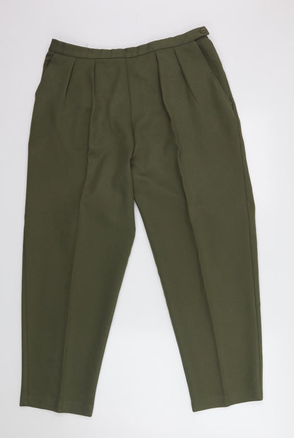 Womens UK Size 20 Slimtru Regular Fit Dress Pants Green Trousers