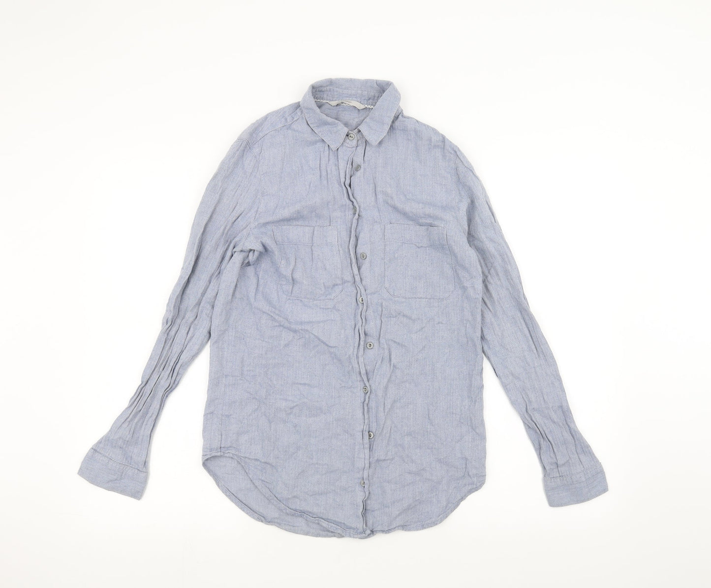 George Womens Blue   Basic Button-Up Size 8