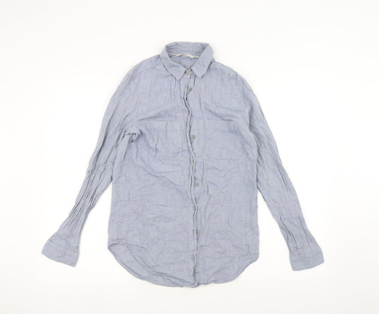 George Womens Blue   Basic Button-Up Size 8
