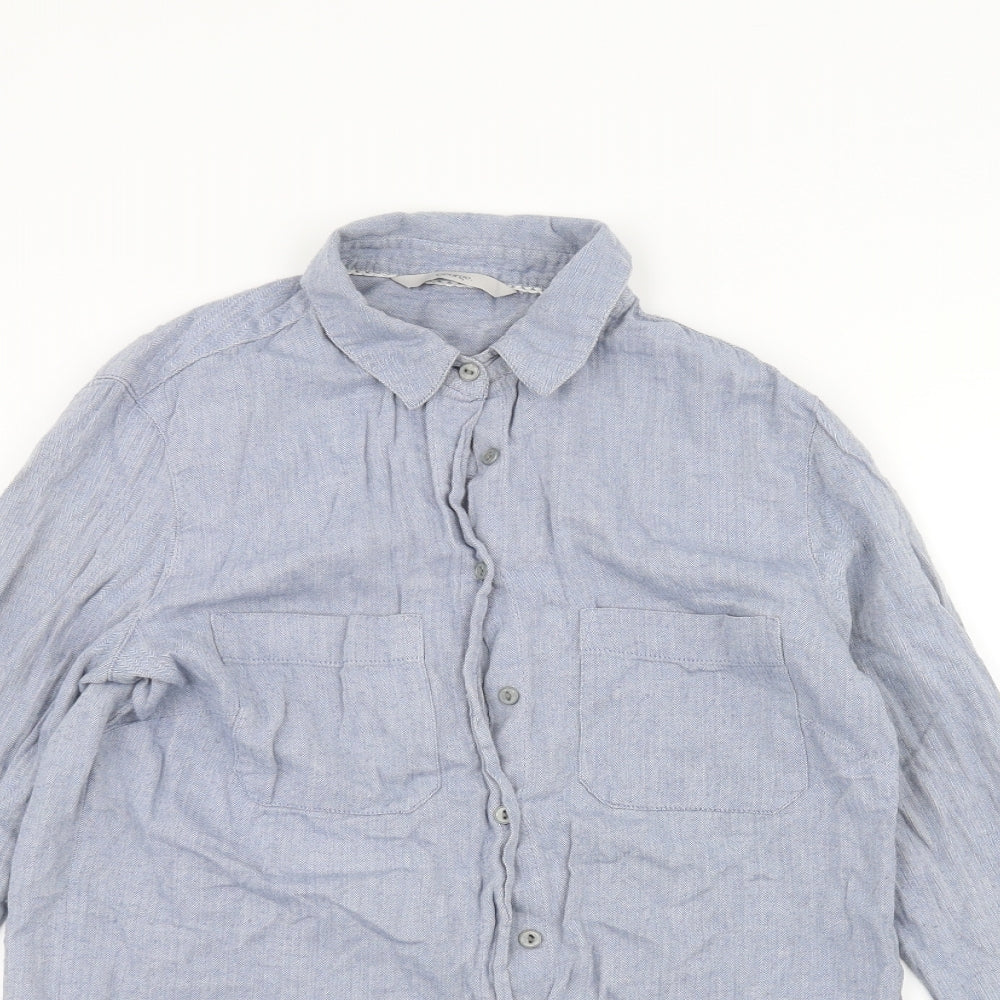George Womens Blue   Basic Button-Up Size 8