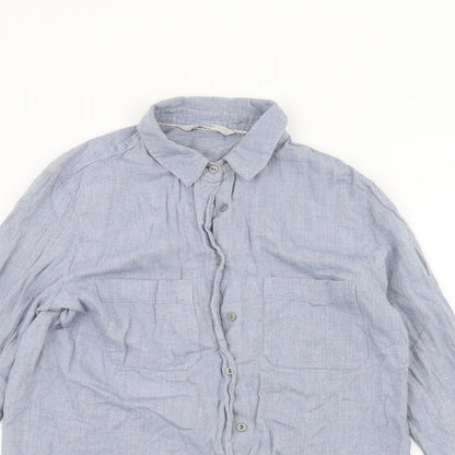 George Womens Blue   Basic Button-Up Size 8