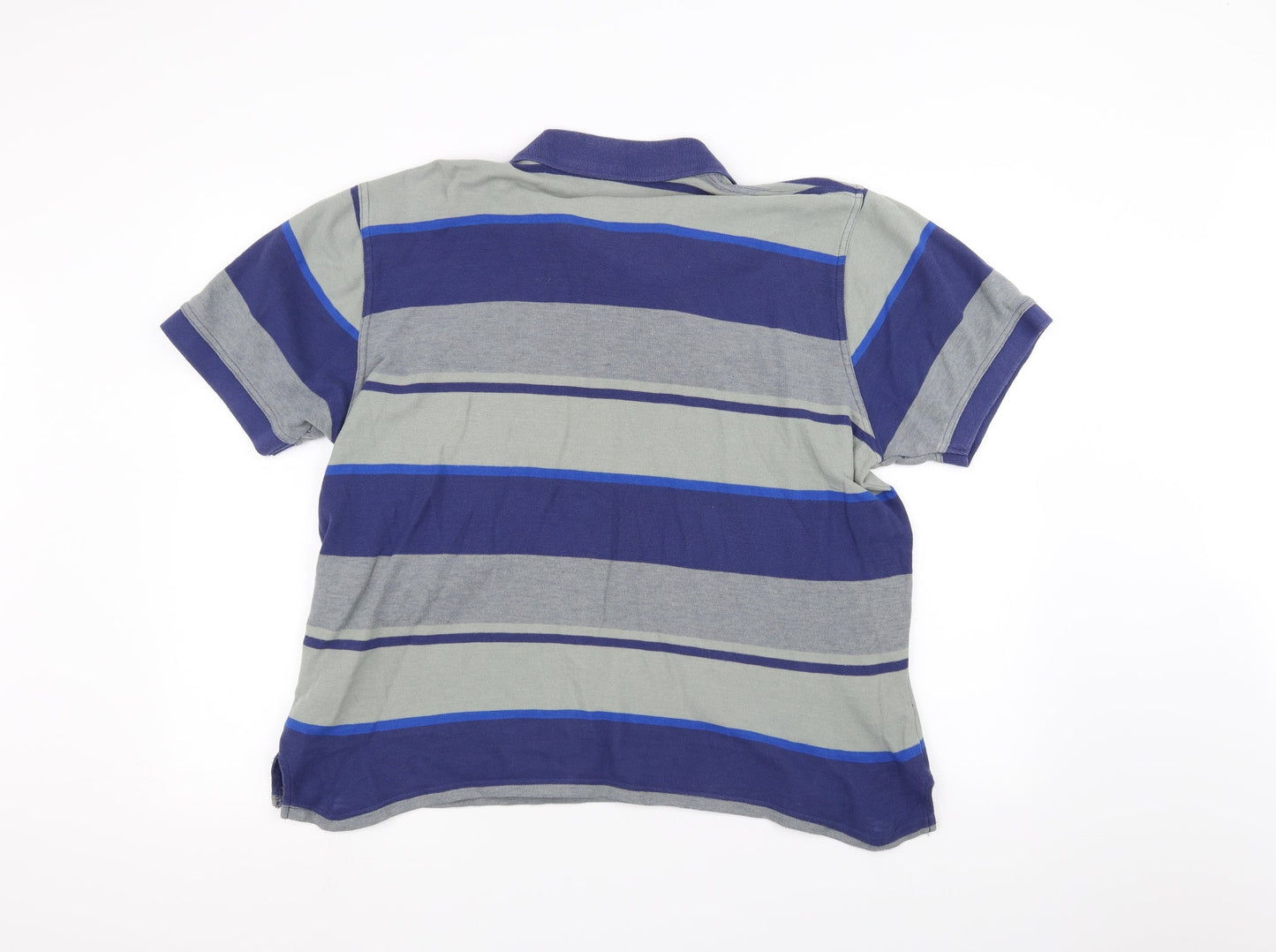 Daxon Mens Grey Striped   Polo Size XL