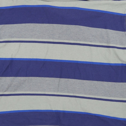 Daxon Mens Grey Striped   Polo Size XL