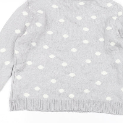 New Look Womens Grey  Knit Pullover Jumper Size 8  - Bear
