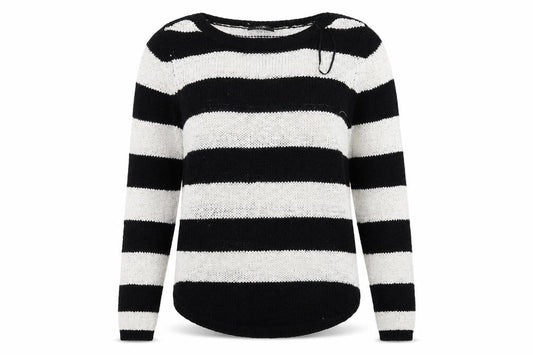 Wallis Womens White Striped Knit Pullover Jumper Size S