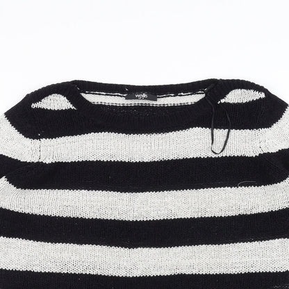 Wallis Womens White Striped Knit Pullover Jumper Size S