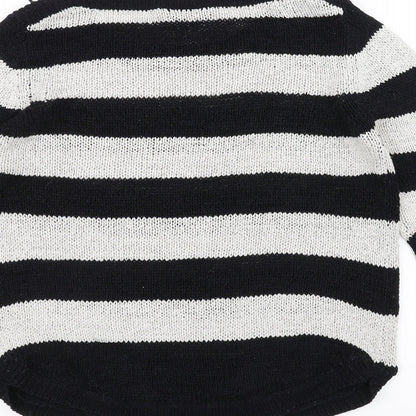 Wallis Womens White Striped Knit Pullover Jumper Size S