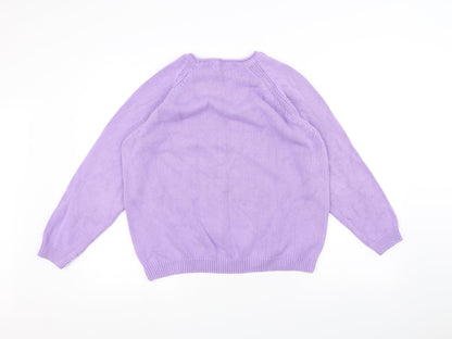 ISLE Womens Purple  Knit Pullover Jumper Size S