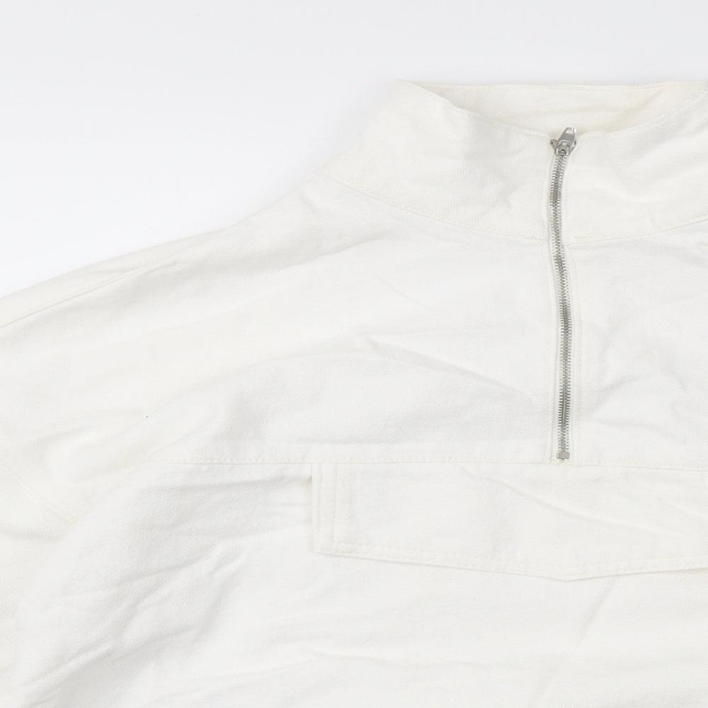 Boohoo Womens White   Overcoat Jacket Size 8