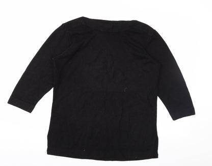 Preworn Mens Black   Henley Jumper Size L