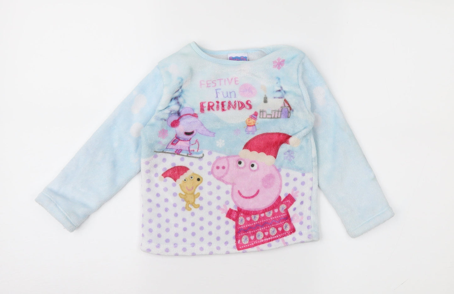 Peppa Pig Girls Blue Animal Print  Cami Pyjama Top Size 2-3 Years