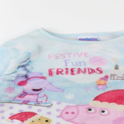 Peppa Pig Girls Blue Animal Print  Cami Pyjama Top Size 2-3 Years