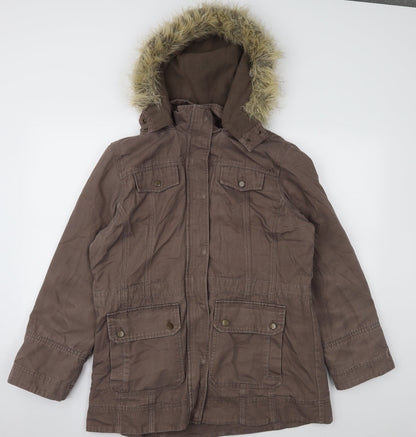Womens UK Size 10 BHS Brown Windbreaker Coat
