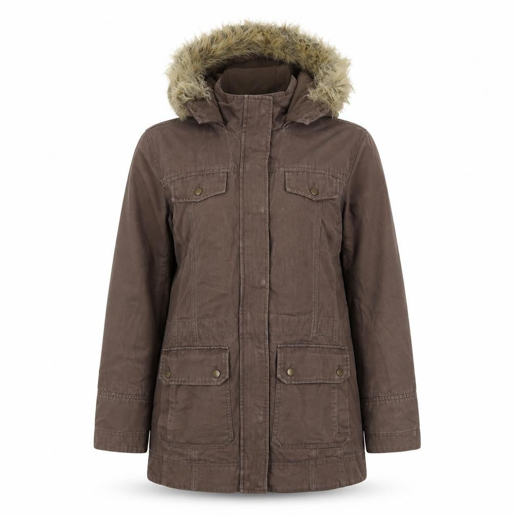 Womens UK Size 10 BHS Brown Windbreaker Coat