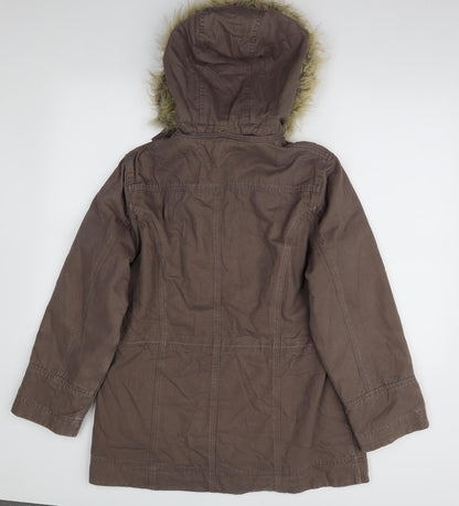 Womens UK Size 10 BHS Brown Windbreaker Coat